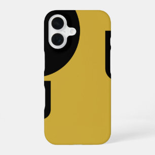 Stylish Solid Black Shaped on Metallic Gold iPhone 16 Case