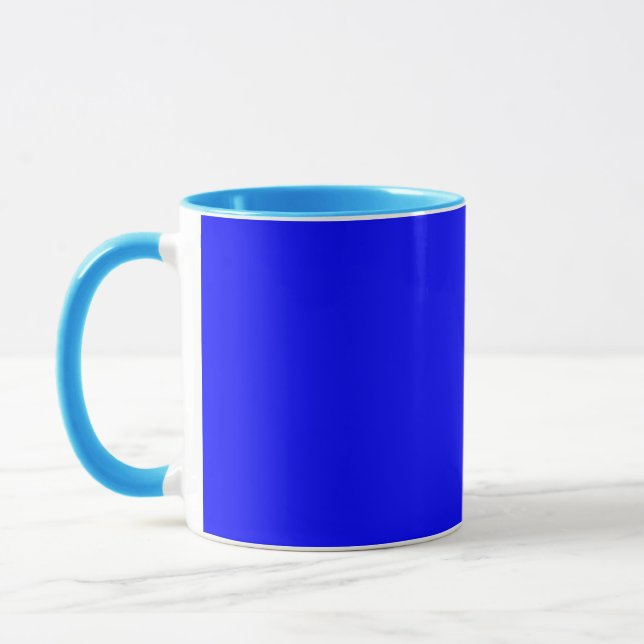 Stylish Solid Blue Combo Mug (Left)