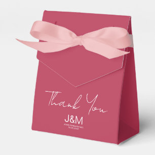 Stylish Solid Colour Viva Magenta Hand Script Favour Box