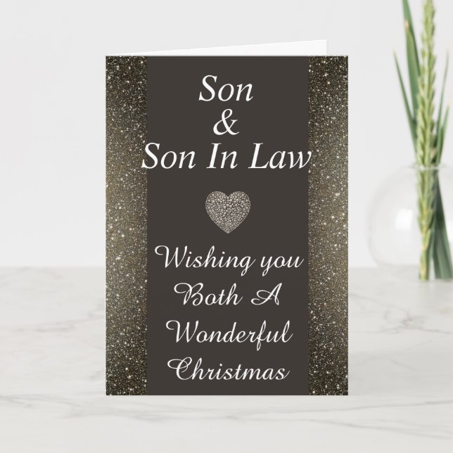 Stylish  son & son in law Christmas card (Front)