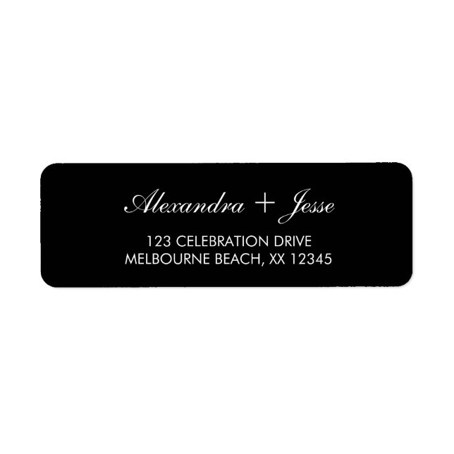 Stylish Sophisticated Black Return Address (Front)