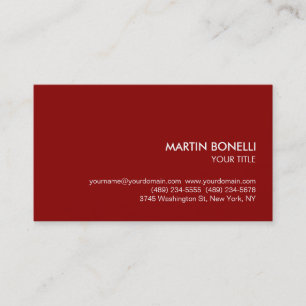 Stylish Sophisticated Dark Red Business Card