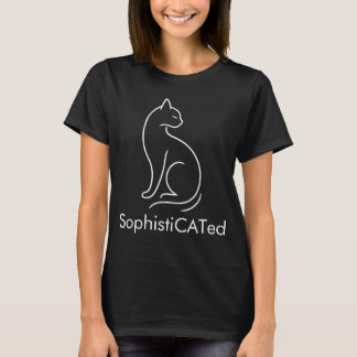 Stylish SophistiCATed Minimalistic Cat Design T-Shirt