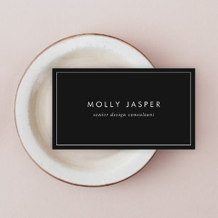 Stylish Sophisticated Modern Minimal Simple Black Business Card
