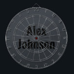Stylish & Sophisticated Onyx Black Monogram Dartboard<br><div class="desc">A perfect fusion of aesthetics and style. This design showcases a sleek and modern onyx colour background with an elegant darker black shade for your name, creating a striking and sophisticated monogram design. Customise them with your name or any preferred text, transforming them into a one-of-a-kind representation of your unique...</div>