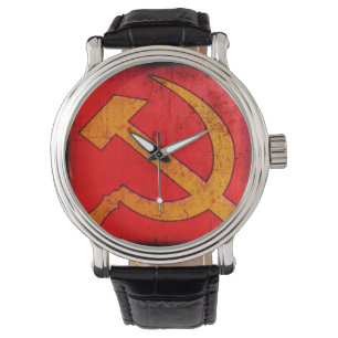 Stylish Soviet Hammer and Sickle Big-Faced Watch