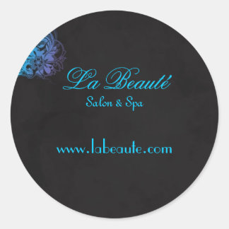 Stylish Spa Salon Floral Blue Turquoise Sticker
