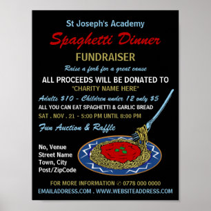 Stylish Spaghetti Dinner Fundraiser Event Poster
