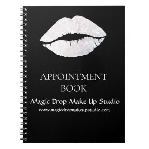 Stylish Sparkle Lip Make Up Artist Appointment Notebook