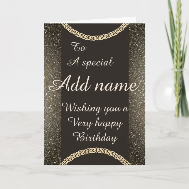 Stylish special add name Birthday card (Front)
