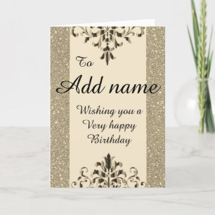Stylish special add name Birthday card