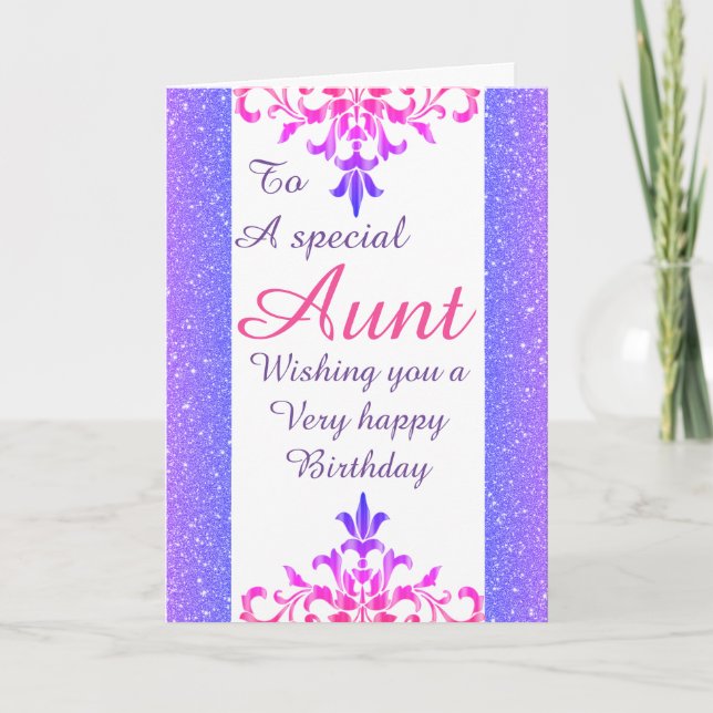 Stylish special aunt Birthday card (Front)