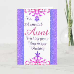 Stylish special aunt Birthday card