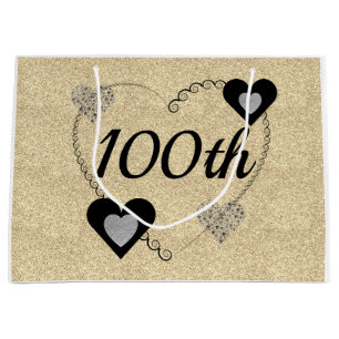Stylish special birthday gift bag 100th