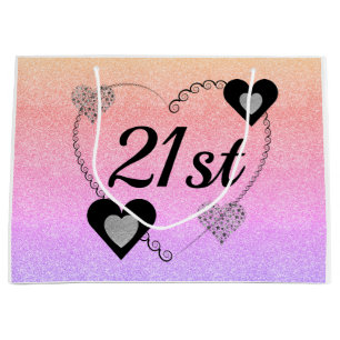Stylish special birthday gift bag 21st