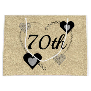 Stylish special birthday gift bag 70th