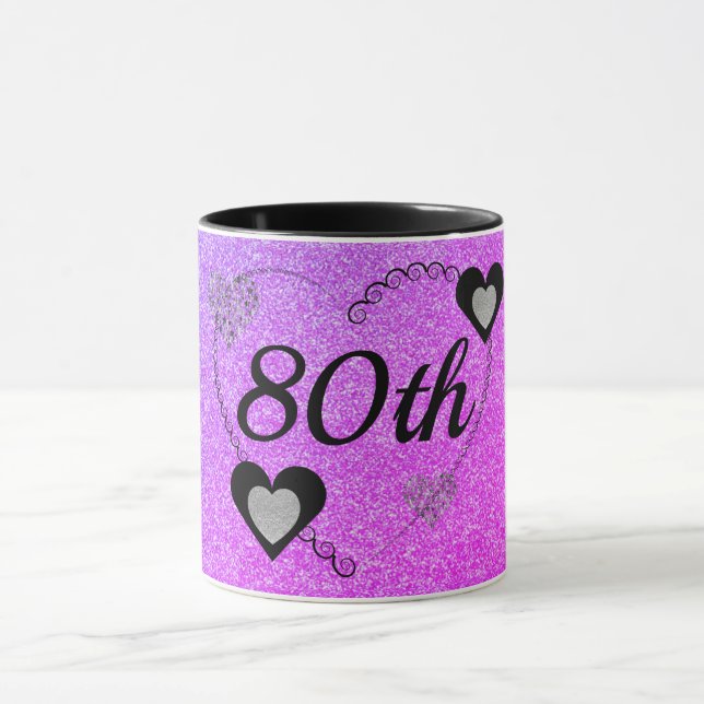 Stylish special birthday mug 80th (Center)