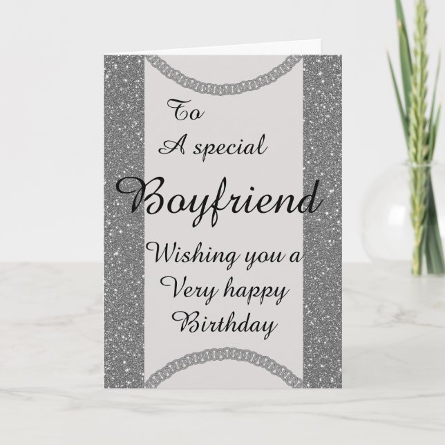 Stylish special boyfriend Birthday card (Front)