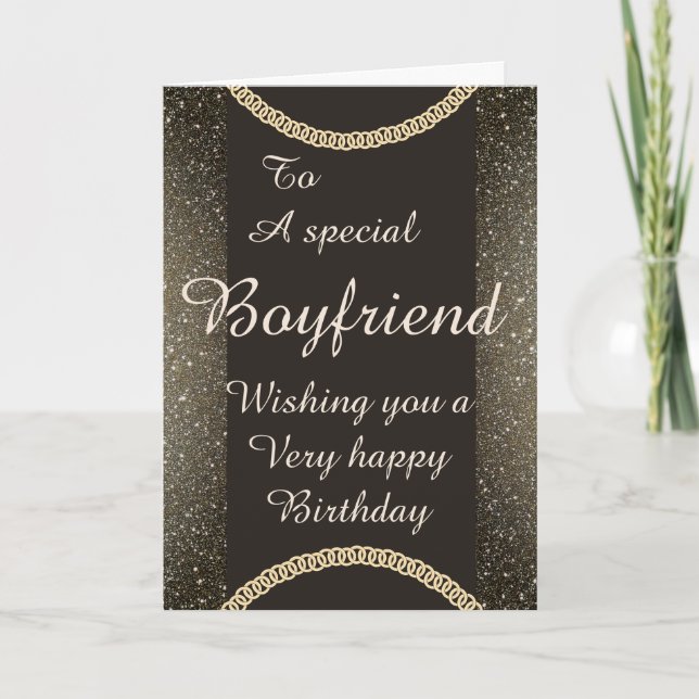 Stylish special boyfriend Birthday card (Front)