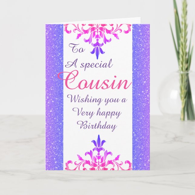 Stylish special cousin Birthday card (Front)