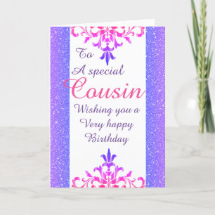 Stylish special cousin Birthday card