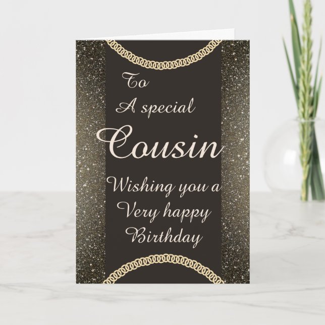 Stylish special cousin Birthday card (Front)