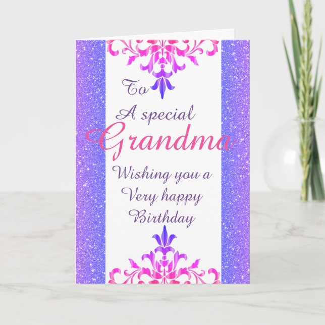 Stylish special grandma Birthday card (Front)