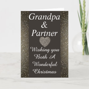 Stylish special grandpa & partner Christmas card