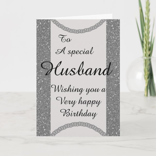 Stylish special husband Birthday card (Front)