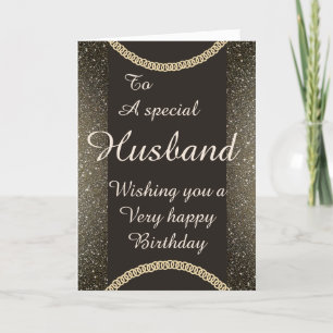 Stylish special husband Birthday card