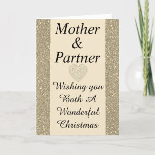 Stylish special mother & partner Christmas card