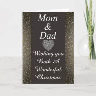 Stylish special mum & dad Christmas card