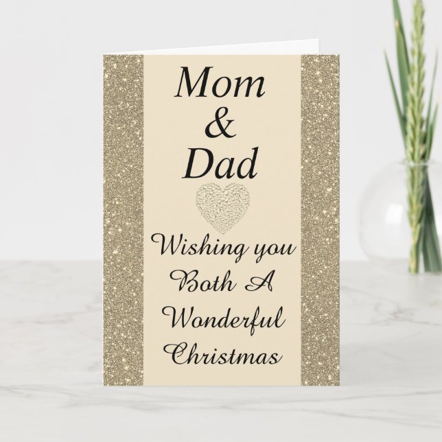 Stylish special mum & dad Christmas card (Front)