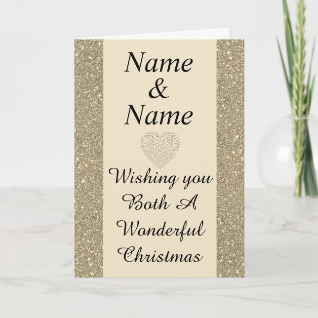 Stylish special Name & name couple Christmas card (Front)