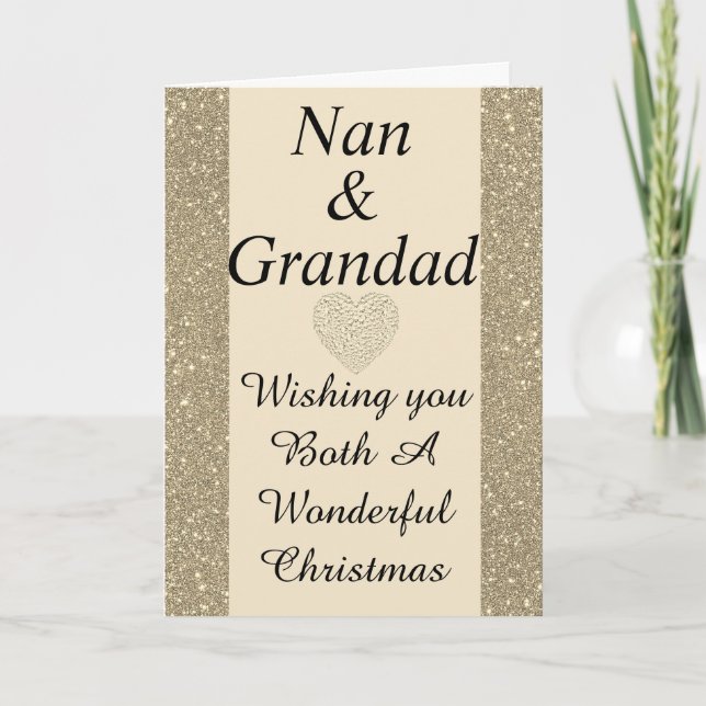 Stylish special nan & grandad Christmas card (Front)
