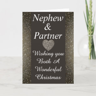 Stylish special nephew & partner Christmas card