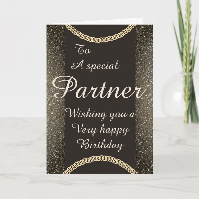 Stylish special partner Birthday card (Front)