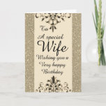 Stylish special wife Birthday card<br><div class="desc">Stylish special wife Birthday card</div>