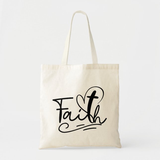 Stylish & Spiritual: The Minimalist Faith Tote Bag (Front)
