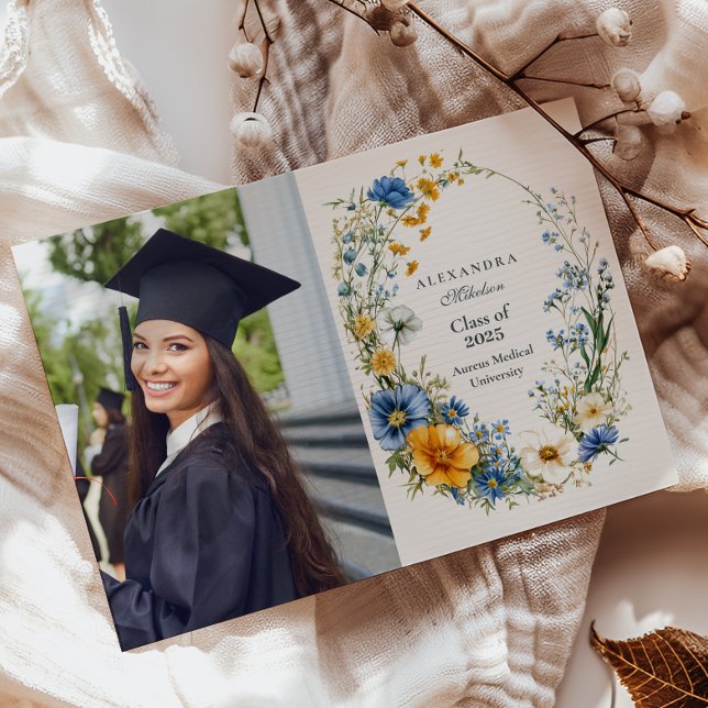 Stylish Spring Wildflower Meadow Garden Graduation Announcement (Creator Uploaded)