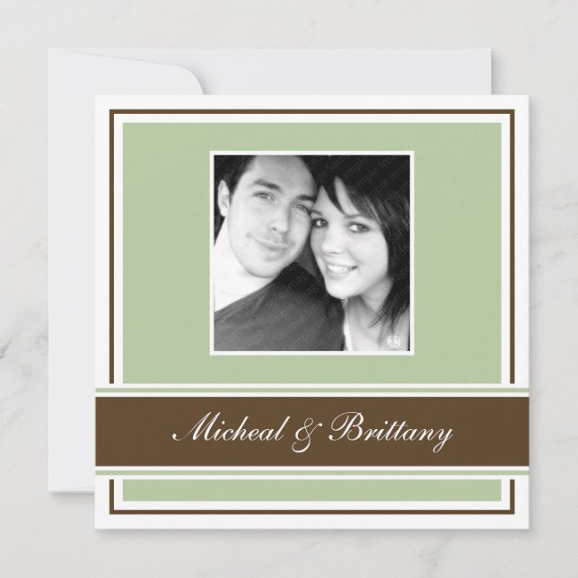 Stylish Square Wedding Engagement Announcement (Front)