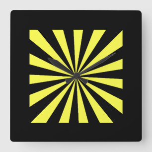 Stylish Starburst Clock. Art Deco look. Square Wall Clock