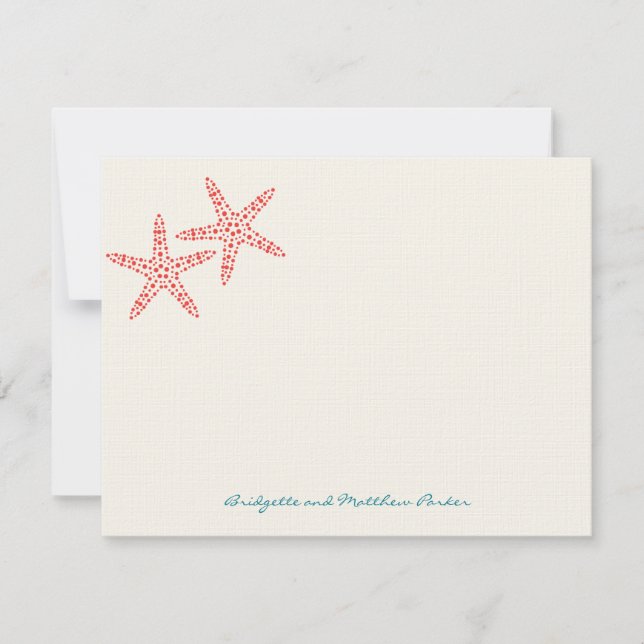 Stylish Starfish Thank You Cards (Front)