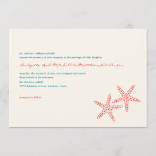 Stylish Starfish Wedding Invitations
