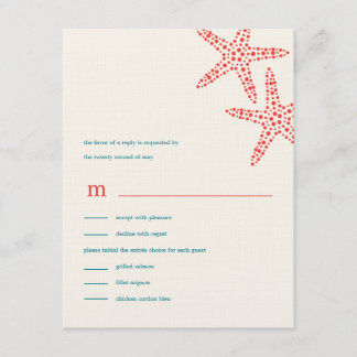 Stylish Starfish Wedding RSVP/Response Cards