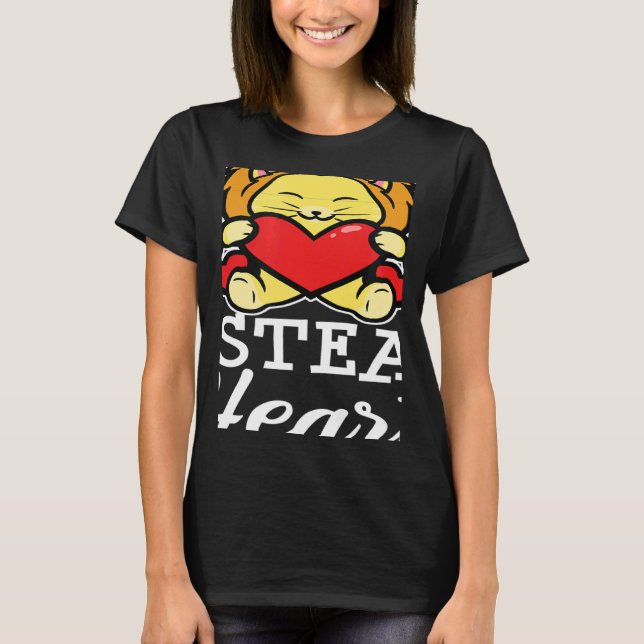 Stylish Statement Lion Heart Valentine's Day Love T-Shirt (Front)