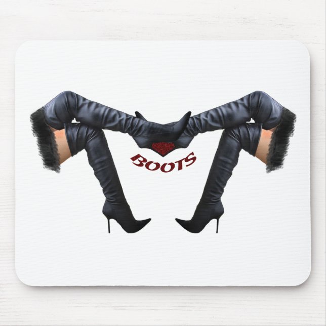 Stylish Stiletto Boot Art Mouse Mat (Front)