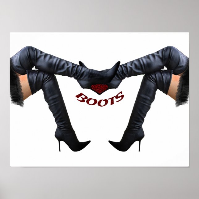 Stylish Stiletto Boot Art Poster (Front)