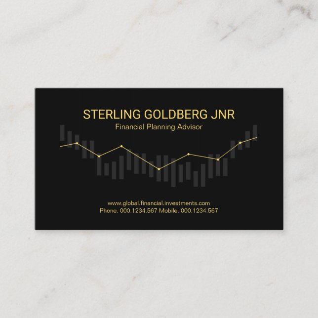 Stylish Stock Share Market Index Graph Financial Business Card (Front)