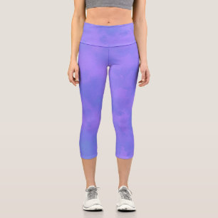 Stylish Storm cloud effect Blue Capri Leggings